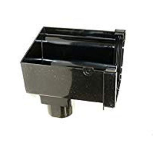 Black Ogee Gutter Right Hand Stop End Outlet