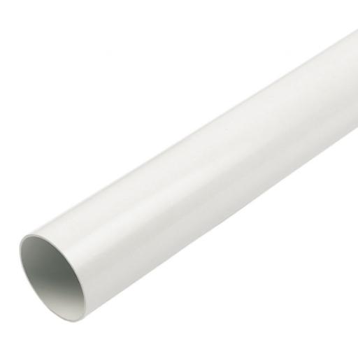 White Round Down Pipe 4.0mt Length 68mm