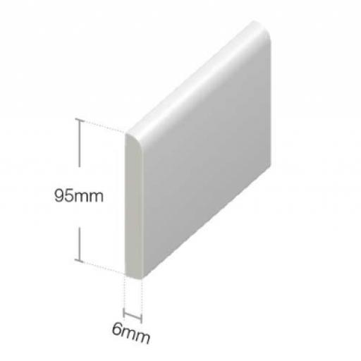 white pvc flat back architrave 95mm dimensions