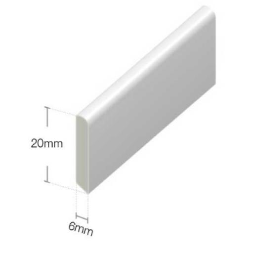 white pvc 20mm finishing trim dimensions