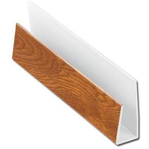 Golden Oak Soffit Board Starter Trim / J Trim 5mt