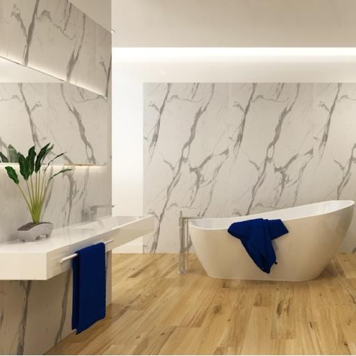 Statuario Marble Bathroom & Shower Wall Panel