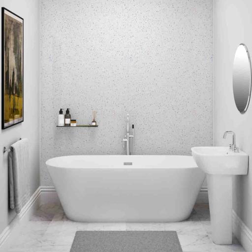 White Sparkle Gloss - PVC Shower & Bathroom Panel