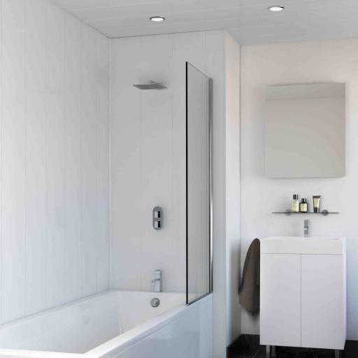 White High Gloss - 250mm Bathroom Wall & Shower Panel (4)
