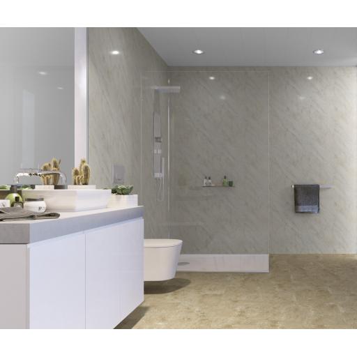 Pergamon Marble Gloss - 250mm Bathroom Wall & Shower Panel (4)