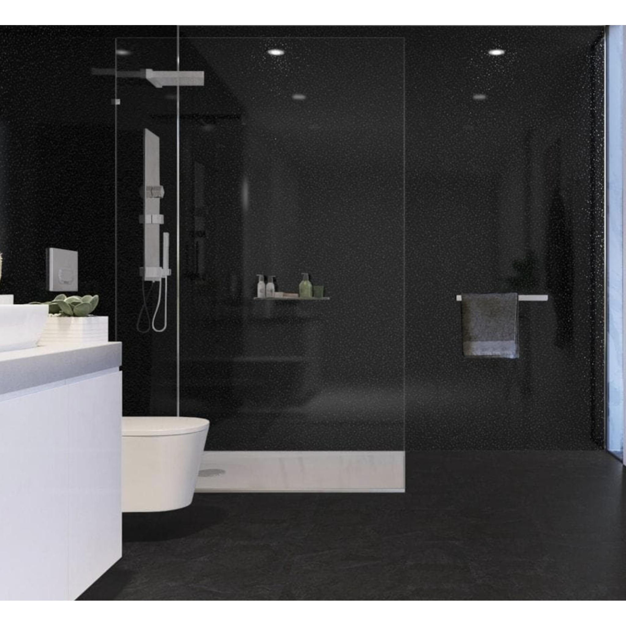 250mm Black Sparkle Bathroom & Shower Wall Panel