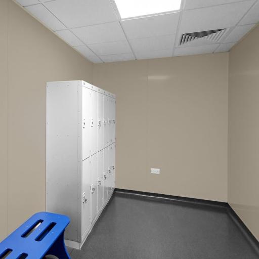 2.5mm pastel sandstone hygienic locker room cladding