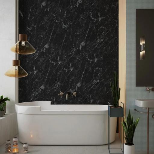 Black Marble Gloss -  PVC Shower & Bathroom Panel