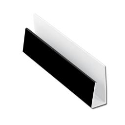 plain black soffit starter trim or j trim in 5m lengths