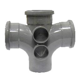 floplast grey soil pipe triple socket 90° double branch