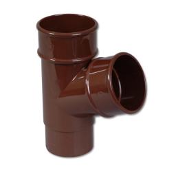 photo of floplast brown round downpipe 112° branch