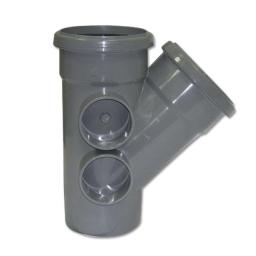 floplast grey soil pipe double socket 135° branch