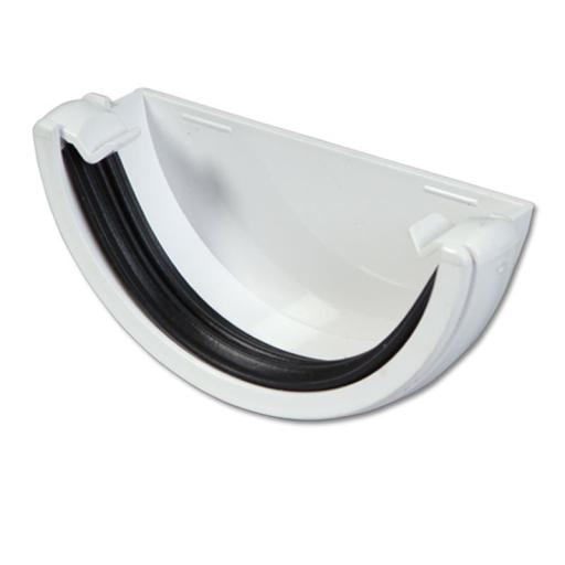 FloPlast White Half Round Gutter Stop Ends