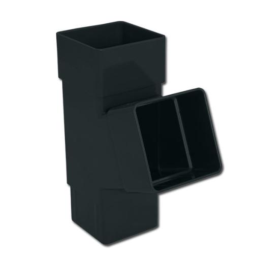 FloPlast Anthracite Grey Square Downpipe 112° Branch