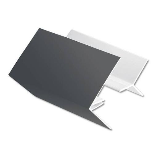 Plain Grey Smooth 2 Part Corner Cladding Trim - 5m