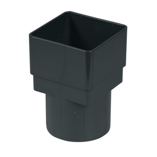 FloPlast Anthracite Grey Square to Round Downpipe Adaptor