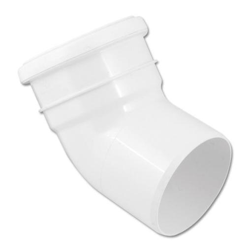 FloPlast White Single Socket 135° Bend Soil Pipe Socket / Spigot