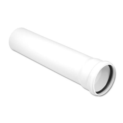 FloPlast White 110mm Soil Pipe Single Socket Ended - 3m