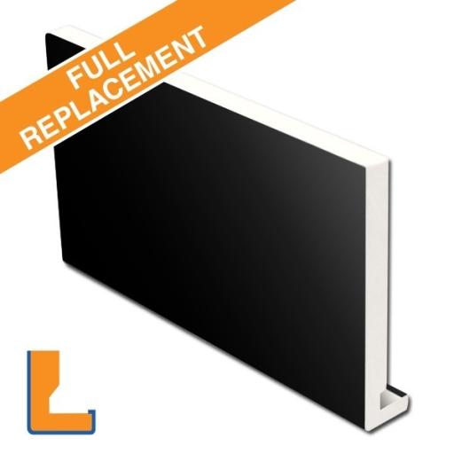 16mm Plain Black Square Replacement Fascia Boards (Smooth)