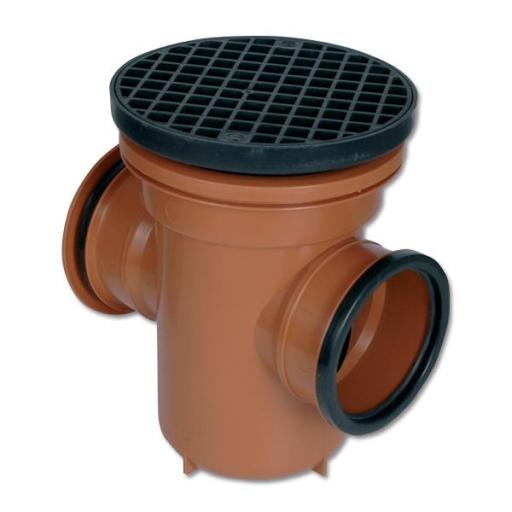 FloPlast Underground Back Inlet Bottle Gully Circular Grid