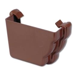 floplast brown ogee gutter left hand external stop end