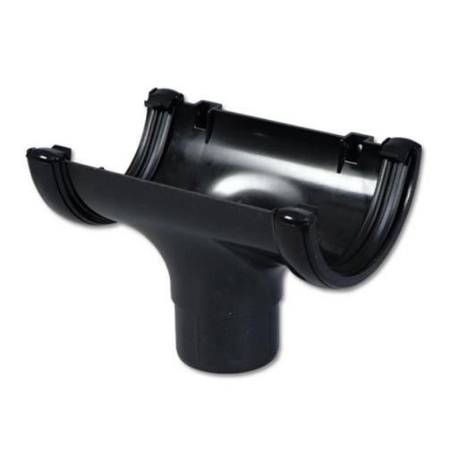 FloPlast Black Half Round Gutter Outlets