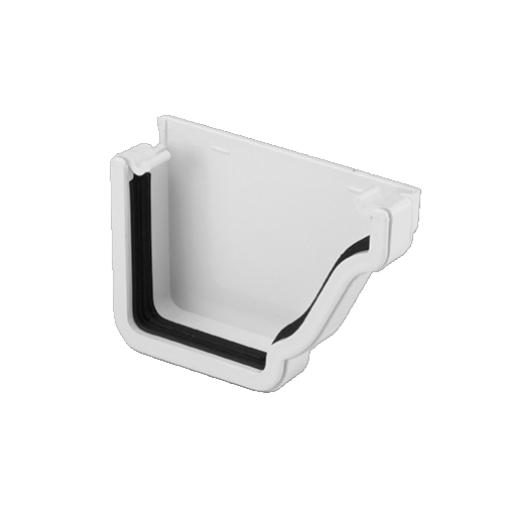 White Ogee Gutter Right Hand External Stop End