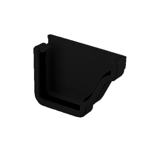 Black Ogee Gutter Right Hand External Stop End