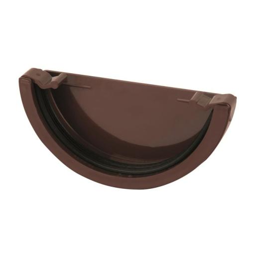 Brown Round Gutter External Stop End