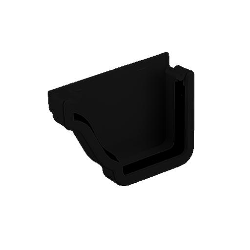 Black Ogee Gutter Left Hand External Stop End