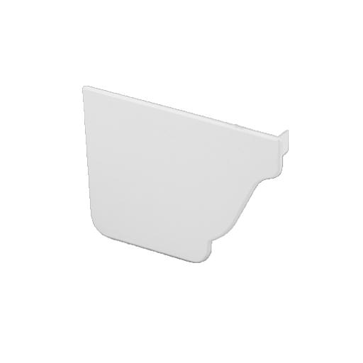 White Ogee Gutter Left Hand Internal Stop End