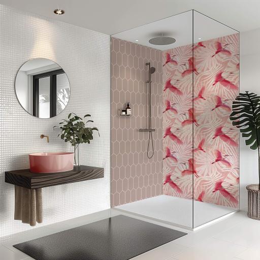 pink love splashbax bathroom panel