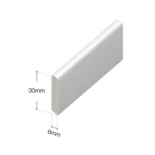 white pvc 30mm finishing trim