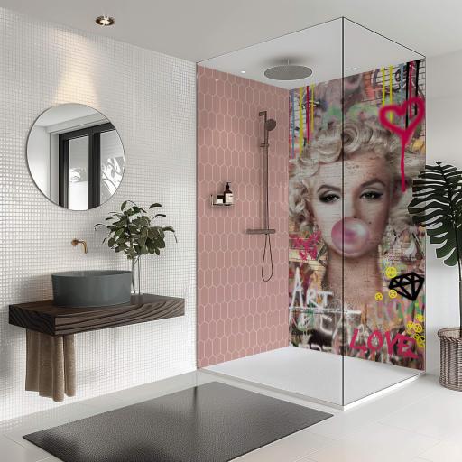 marilyn bubblegum splashbax shower panel design one