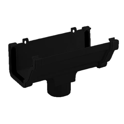 Black Ogee Gutter Running Outlet