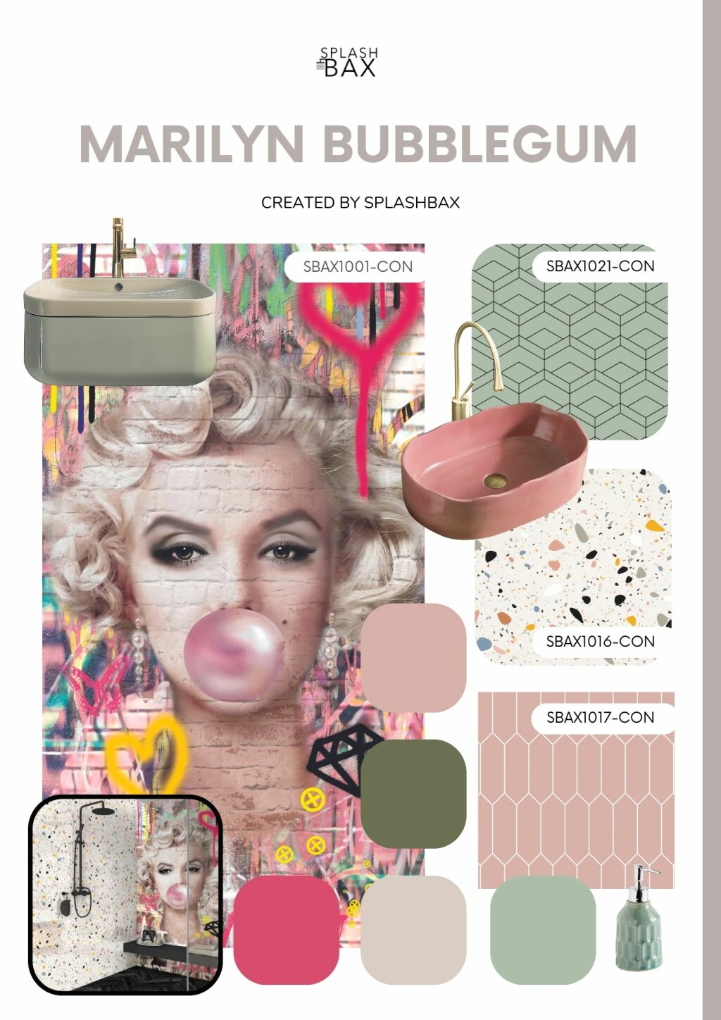 picture of marilyn bubblegum acrylic