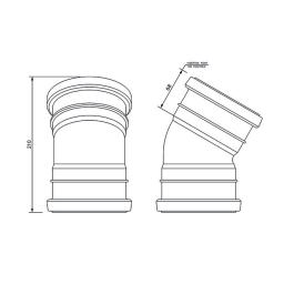 Floplast Underground 30° Double Socket Bend dimensions