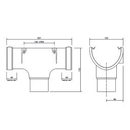 floplast deepflow hi-cap or high capacity gutter running outlet