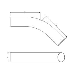 FloPlast Underground Long Radius Bend 45° Plain End dimensions