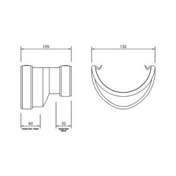 floplast deepflow hi-cap or high capacity to half round gutter adaptor