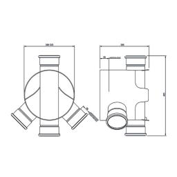 FloPlast Underground 270mm 45° Inlet Chamber Base dimensions