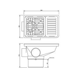 FloPlast Rectangular Hopper inc Polypropylene Grid dimensions