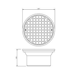 FloPlast Underground Round Hopper and Grid dimensions