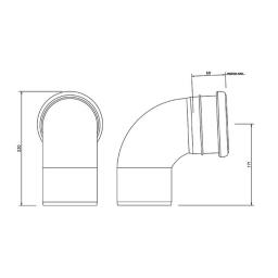 FloPlast White Single Socket 92.5° Bend Soil Pipe