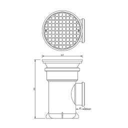 FloPlast Underground Bottle Gully Circular Grid dimensions