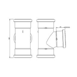 FloPlast Underground 87.5° Equal Junction Triple Socket dimensions