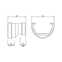 floplast deepflow hi-cap or high capacity to square gutter adaptor