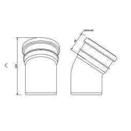 FloPlast Underground 30° Single Socket Bend dimensions