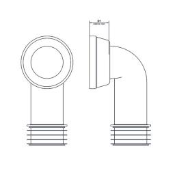 floplast white 90° pan connector