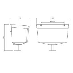 floplast downpipe hopper dimensions